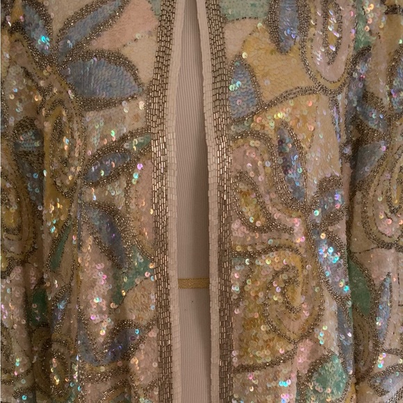 Oleg Cassini Black Tie for Bergdorf Goodman Stunning Beaded Sequin Jacket - Picture 10 of 14